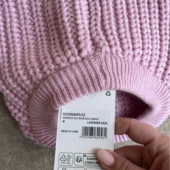 Barbour saltburn dog jumper in lavender haze puppy sweater NWT - Picture 5 of 8